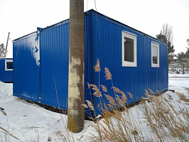 Модульное здание, синий профнастил