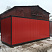 Дачный дом из блок-контейнера, красный профлист